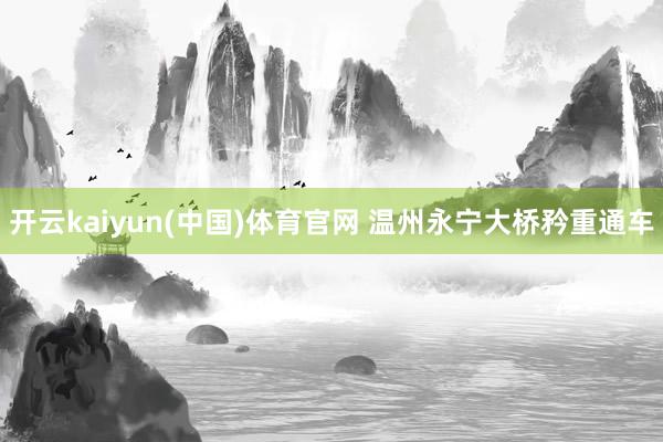 开云kaiyun(中国)体育官网 温州永宁大桥矜重通车