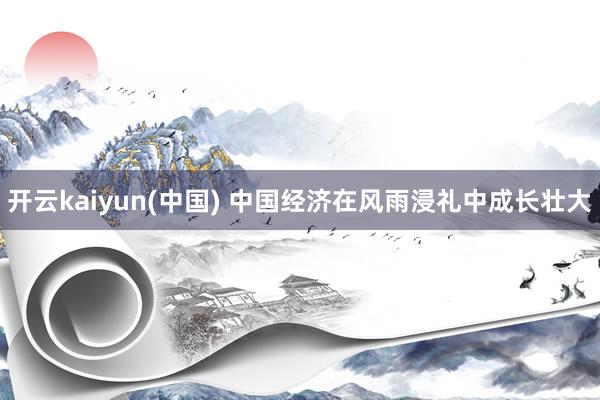 开云kaiyun(中国) 中国经济在风雨浸礼中成长壮大