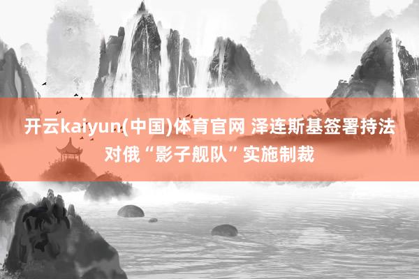 开云kaiyun(中国)体育官网 泽连斯基签署持法对俄“影子舰队”实施制裁