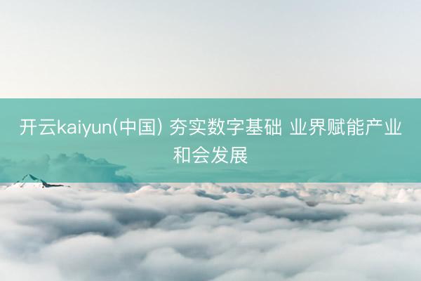 开云kaiyun(中国) 夯实数字基础 业界赋能产业和会发展
