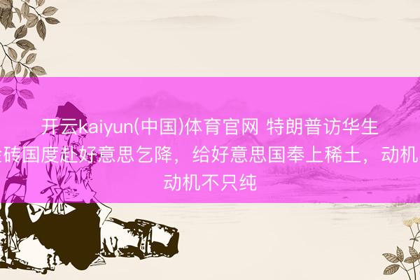 开云kaiyun(中国)体育官网 特朗普访华生变？金砖国度赴好意思乞降，给好意思国奉上稀土，动机不只纯