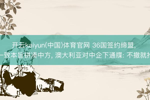 开云kaiyun(中国)体育官网 36国签约缔盟， 一致本旨拼凑中方， 澳大利亚对中企下通牒: 不撤就抢