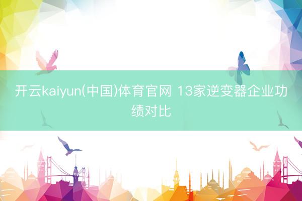 开云kaiyun(中国)体育官网 13家逆变器企业功绩对比