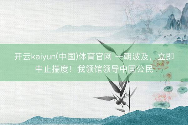 开云kaiyun(中国)体育官网 一朝波及，立即中止揣度！我领馆领导中国公民
