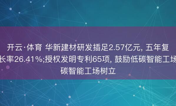 开云·体育 华新建材研发插足2.57亿元， 五年复合增长率26.41%;授权发明专利65项， 鼓励低碳智能工场树立
