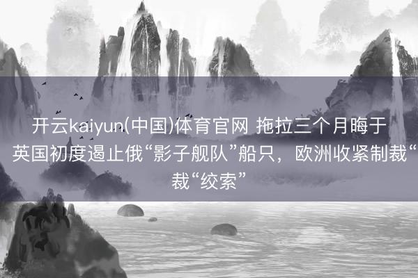 开云kaiyun(中国)体育官网 拖拉三个月晦于动手:英国初度遏止俄“影子舰队”船只,欧洲收紧制裁“绞索”